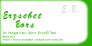 erzsebet bors business card